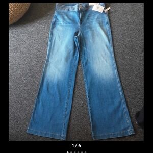 NYDJ Blue Flare Wide Leg Jeans